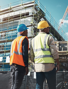 Construction, engineer team and building project with people planning development and architecture.